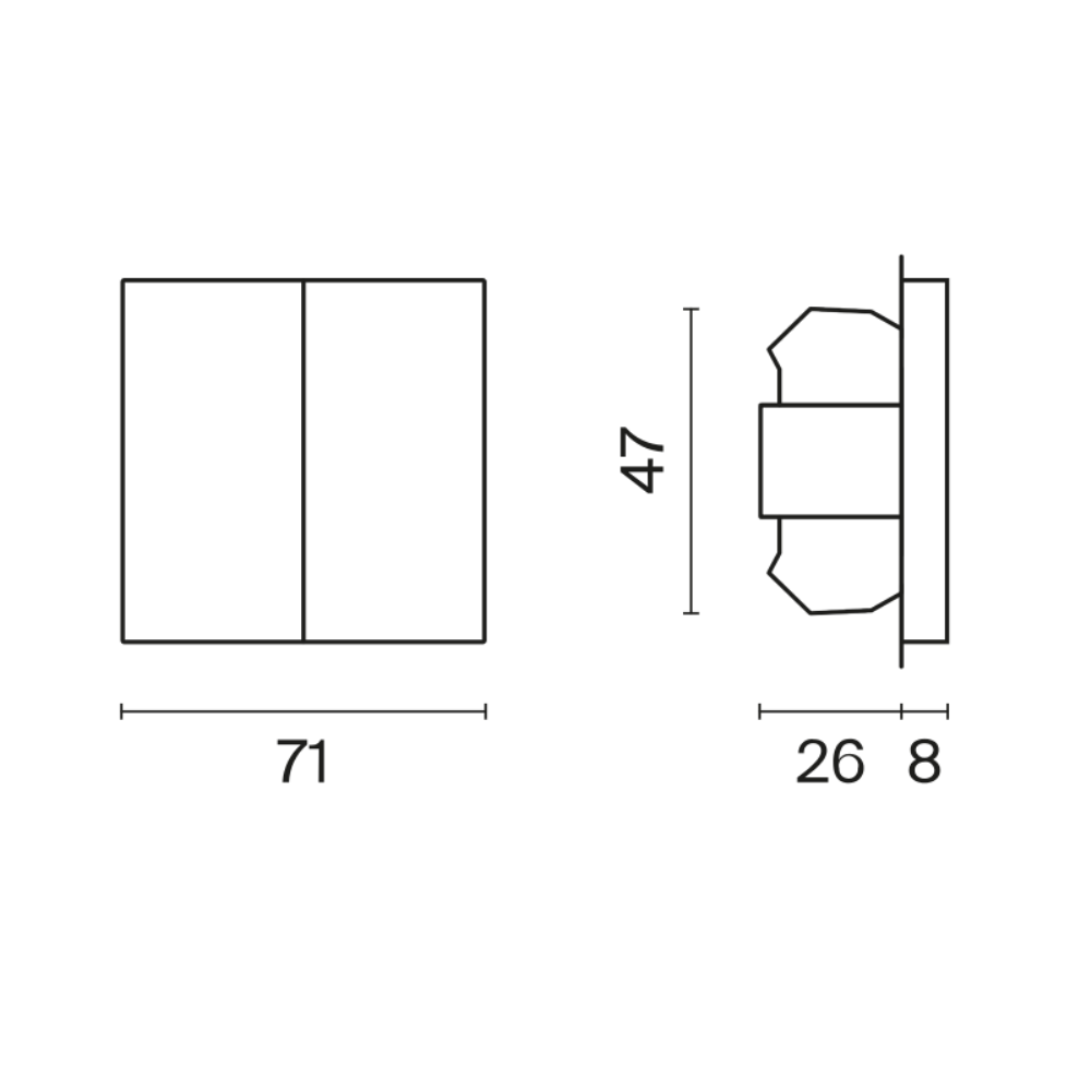 Выключатель двухклавишный встраиваемый Voltum S70 Кашемир VLS020103 — изображение 4