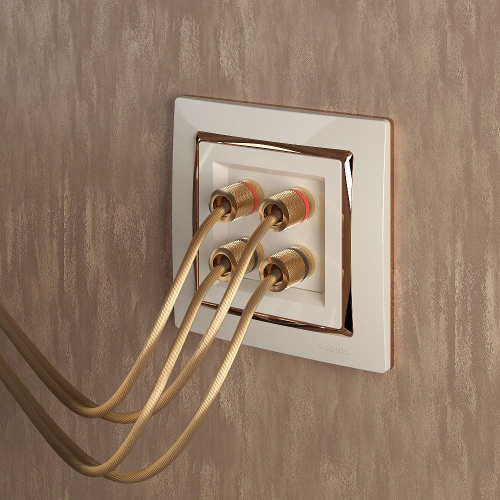 Рамка из поликарбоната Werkel Snabb на 1 пост Слоновая кость / Золото W0011932 — изображение 2