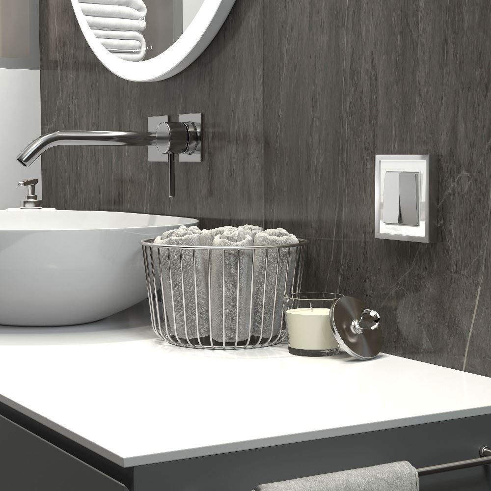 Рамка акриловая Werkel Baguette на 1 пост Белый / Серебро W0012850 — изображение 2