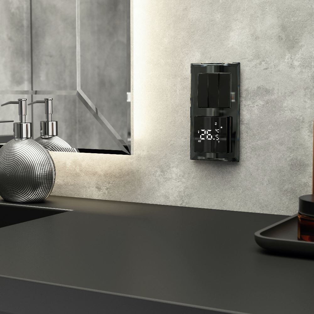 Рамка стеклянная Werkel Diamant на 2 поста Черный W0021208 — изображение 2