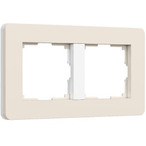Рамка из поликарбоната Werkel Split на 2 поста Айвори / Белый W0023066