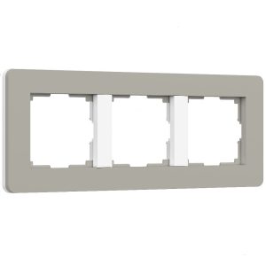 Рамка из поликарбоната Werkel Split на 3 поста Дымчатый / Белый W0033067