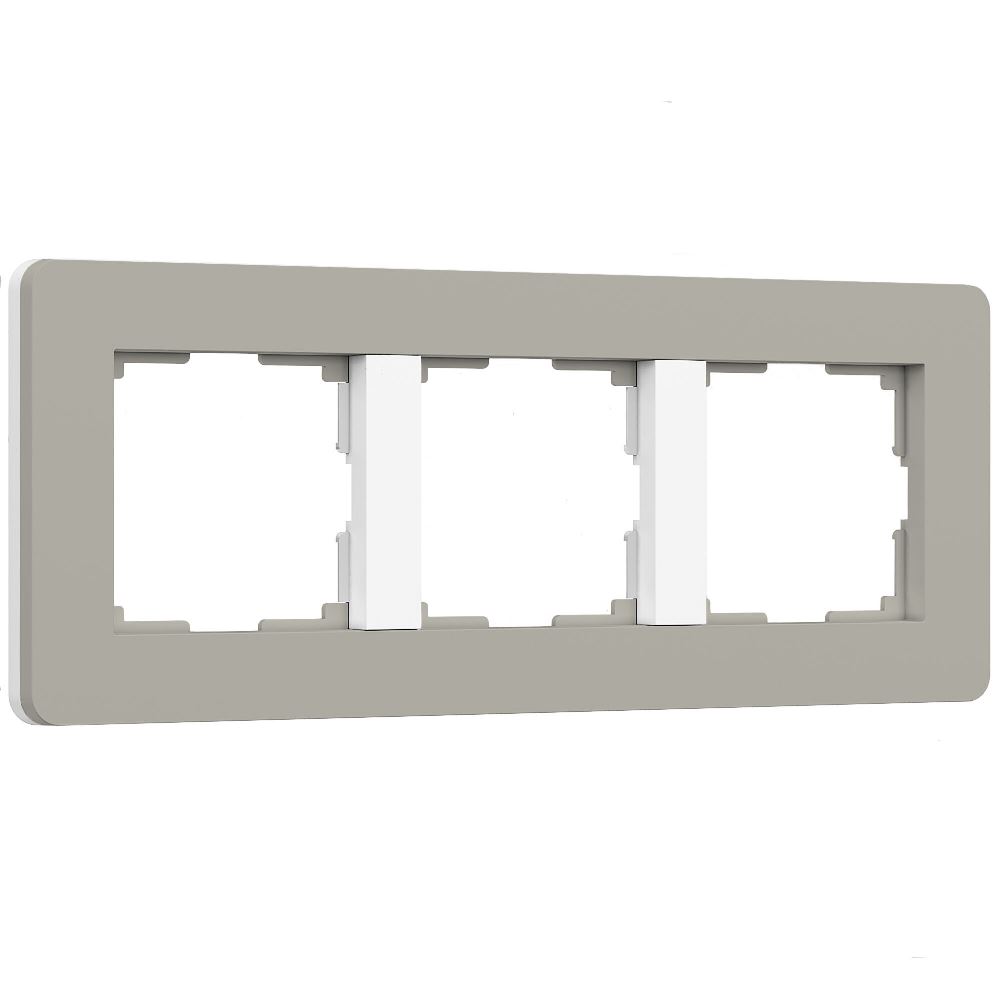 Рамка из поликарбоната Werkel Split на 3 поста Дымчатый / Белый W0033067