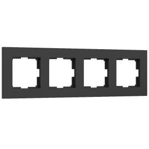 Рамка из поликарбоната Werkel Slab на 4 поста Черный W0042908