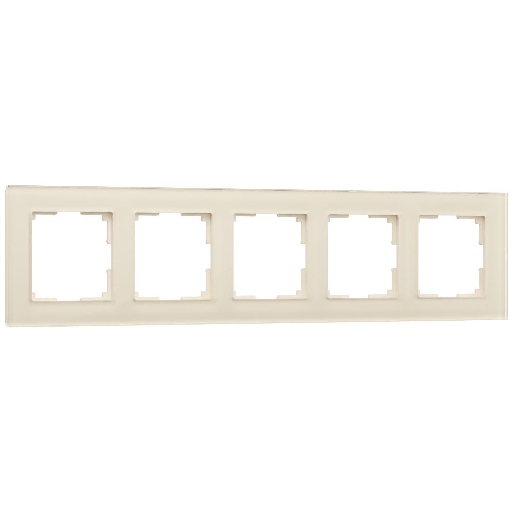 Рамка стеклянная Werkel Favorit на 5 постов Молочный W0051141