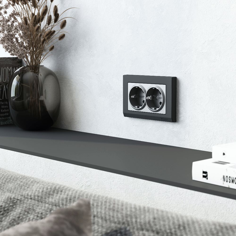 Рамка для двойной розетки Werkel Stark Графит матовый W0081864 — изображение 2