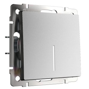 Выключатель одноклавишный встраиваемый Werkel с подсветкой Серебряный матовый W1110165