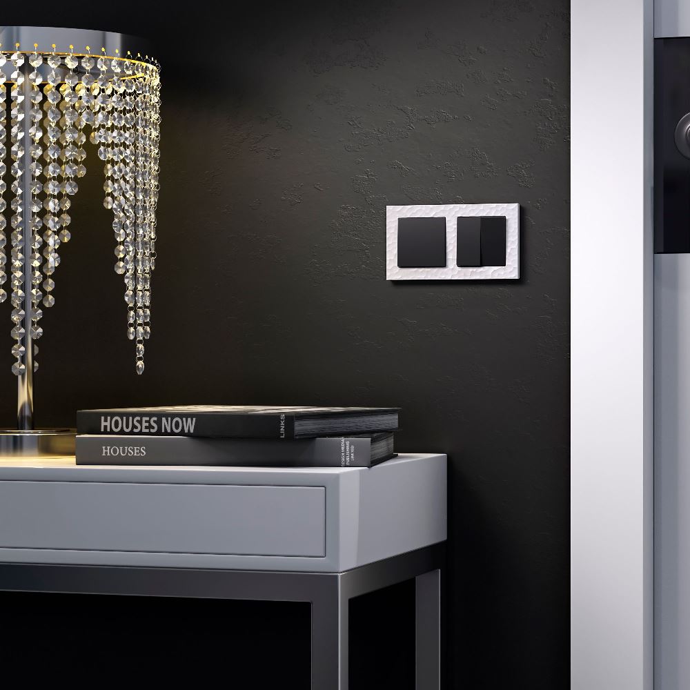 Выключатель двухклавишный встраиваемый Werkel Черный матовый W1120008 — изображение 3