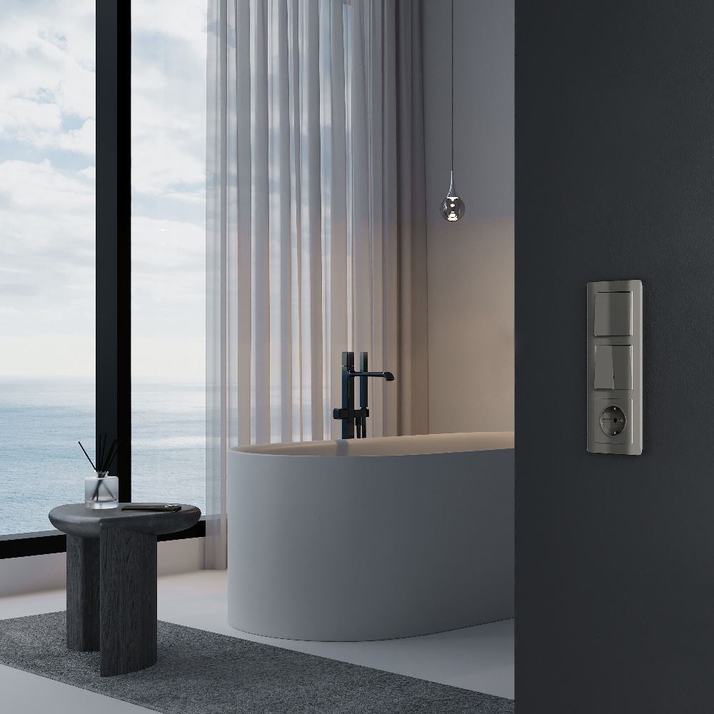 Выключатель двухклавишный встраиваемый Werkel Графит W1120044 — изображение 2