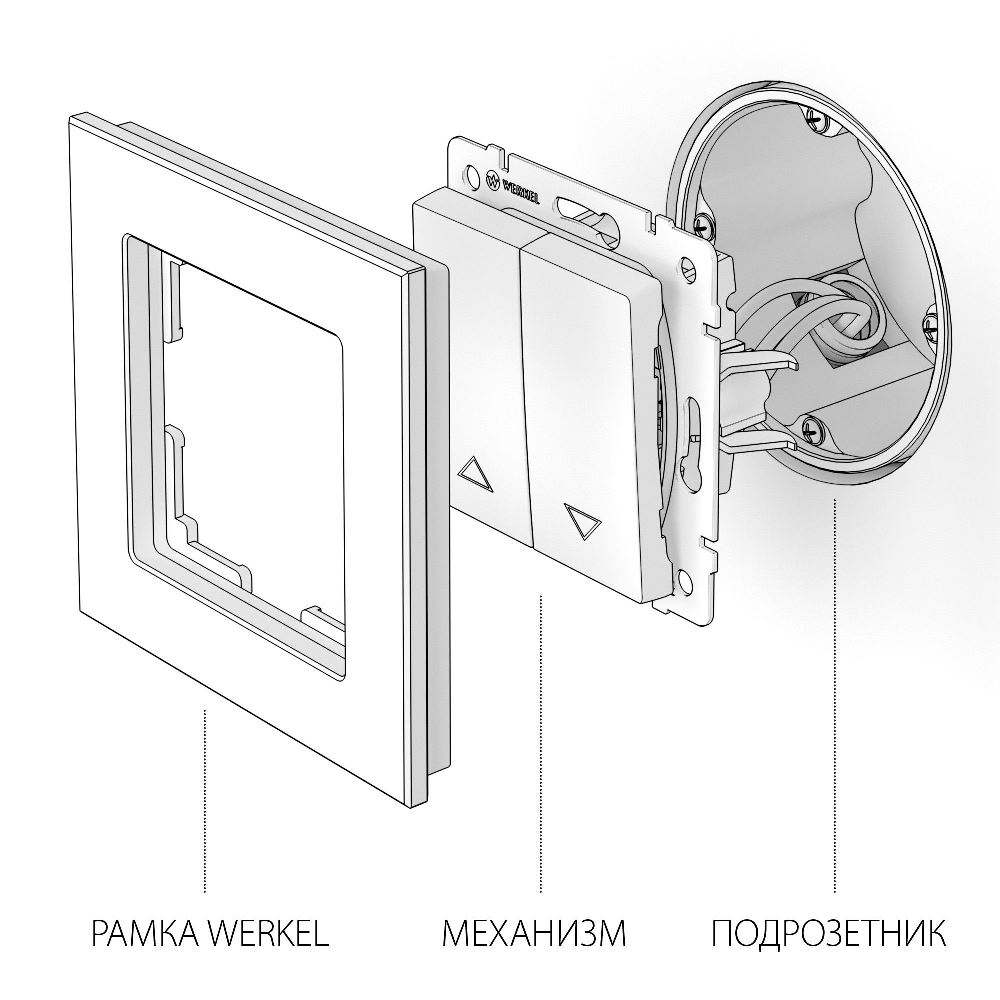Выключатель жалюзи встраиваемый Werkel Cеребряный W1124506 — изображение 4