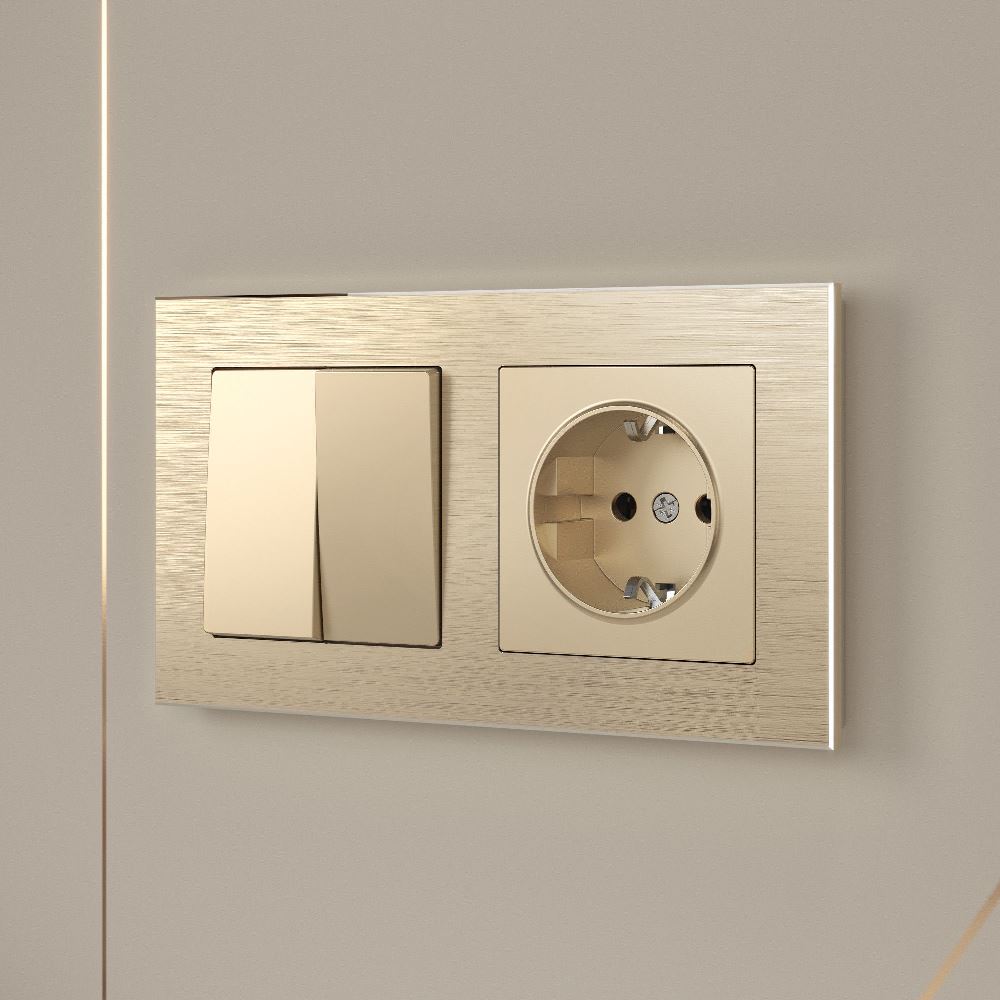 Розетка встраиваемая Werkel с заземлением Шампань W1171011 — изображение 2