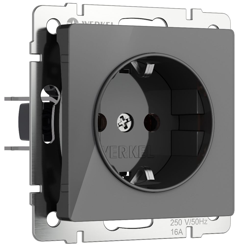 Розетка встраиваемая Werkel с заземлением Графит W1171044