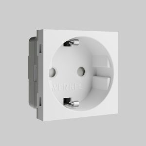 Розетка модульная Werkel с заземлением и шторками Белый W1171160