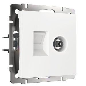 Розетка встраиваемая ТВ+Ethernet Werkel RJ-45 6 cat Белый W1181301