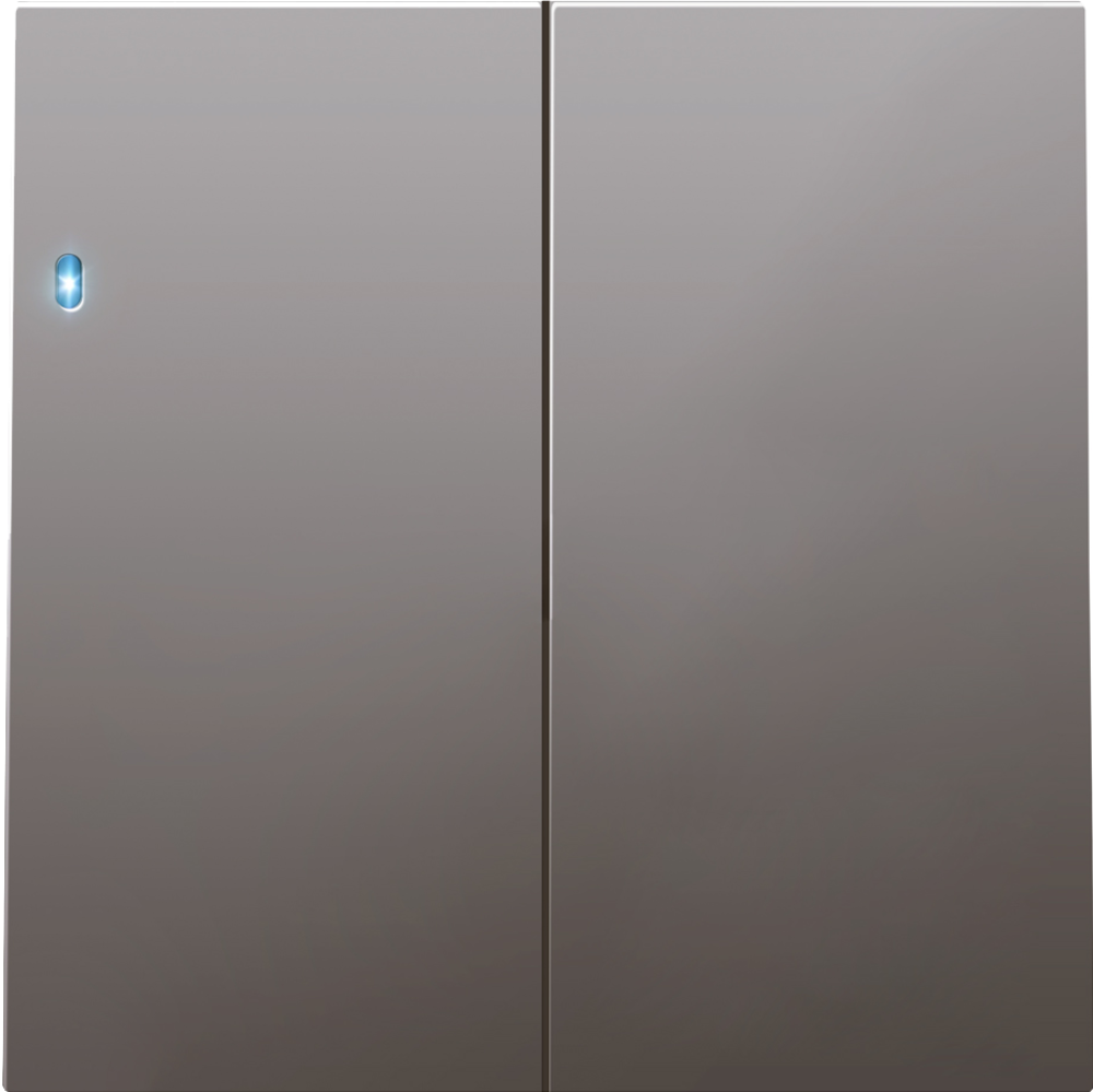 Выключатель двухклавишный встраиваемый Donel R98 с подсветкой Сталь матовая DA03105-DA28537 — изображение 2