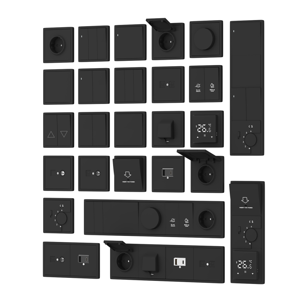 Выключатель одноклавишный встраиваемый перекрестный Donel R98 с 3-х мест Карбон матовый DA10700N-DA29630 — изображение 3