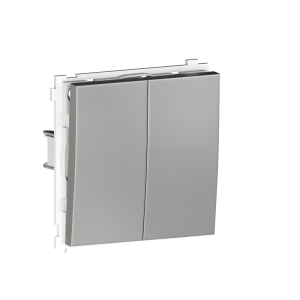 Выключатель двухклавишный встраиваемый проходной Donel R98 Metal Благородная сталь DA10800-DA295ES