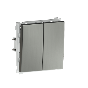 Выключатель двухклавишный встраиваемый проходной Donel R98 Metal Никель DA10800-DA295NB