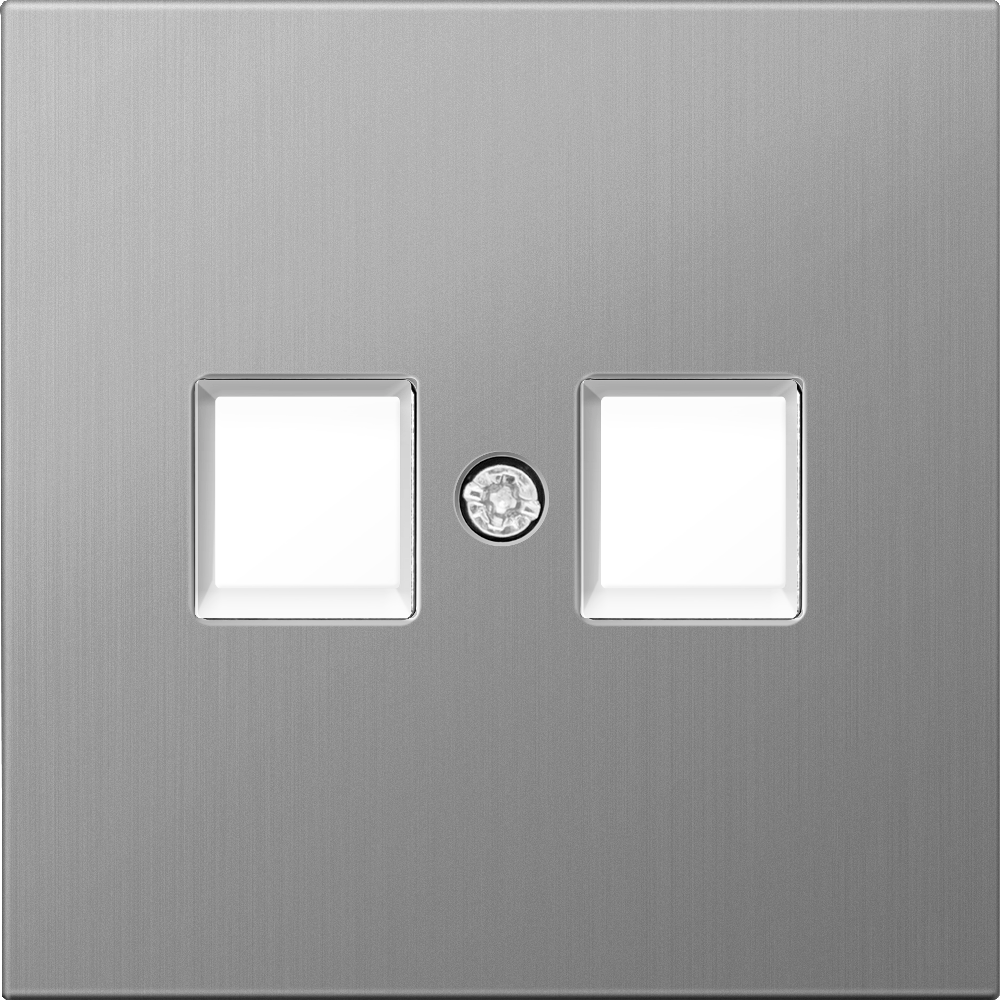 Розетка встраиваемая телефонная двойная Donel R98 Metal RJ11 + RJ11 Никель DA14400-DA869NB — изображение 2