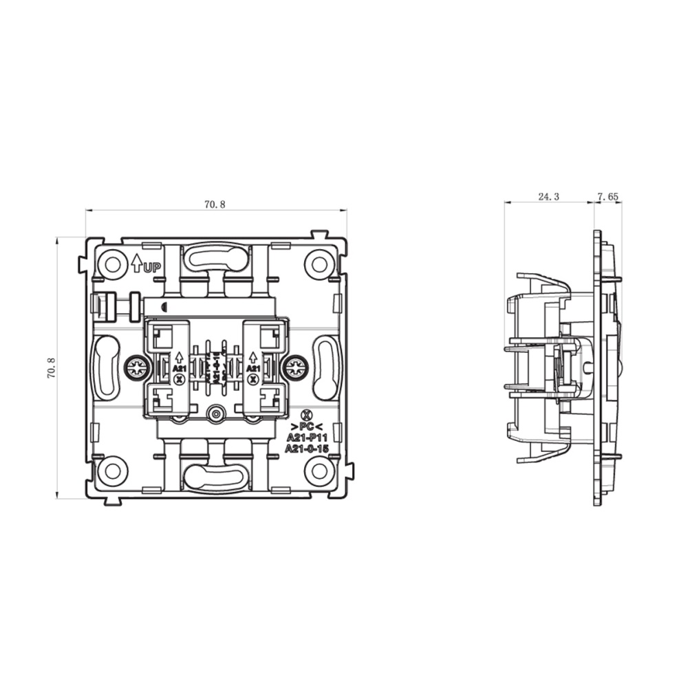 Выключатель жалюзи встраиваемый Donel R98 Metal Благородная сталь DA15800-DA294ES — изображение 7