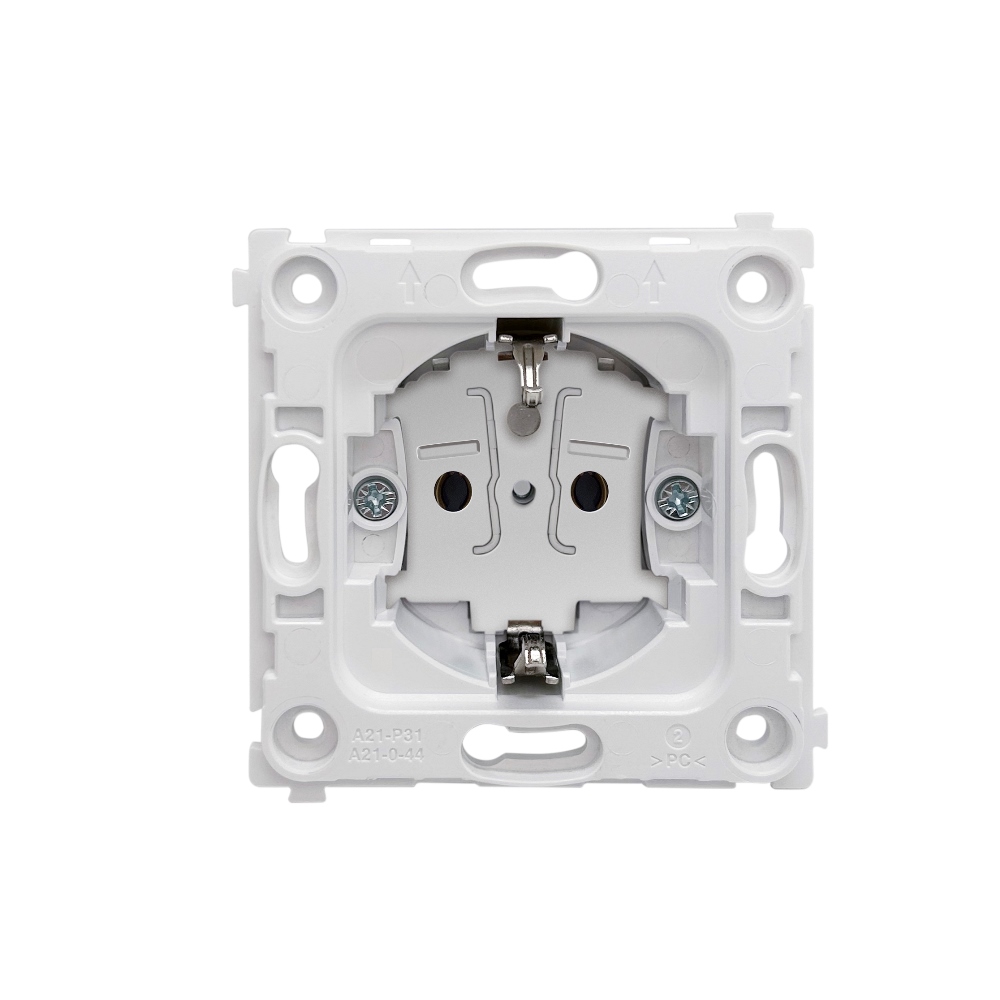 Розетка встраиваемая Donel R98 Schuko с крышкой и заземлением на клеммах Белый глянцевый DA17700-DA52003 — изображение 4