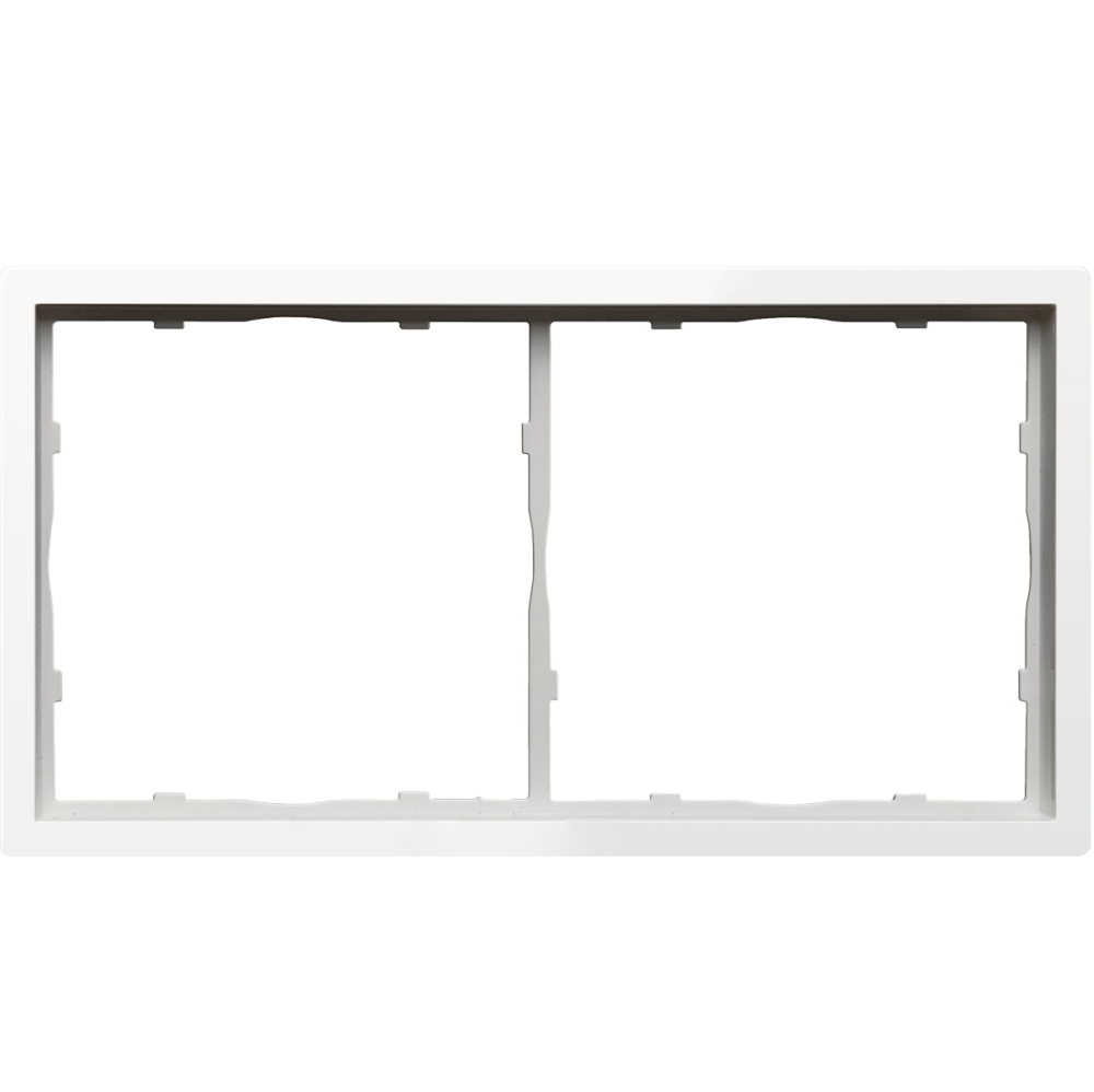 Рамка пластиковая Donel R98 на 2 поста Белый глянцевый DA21203