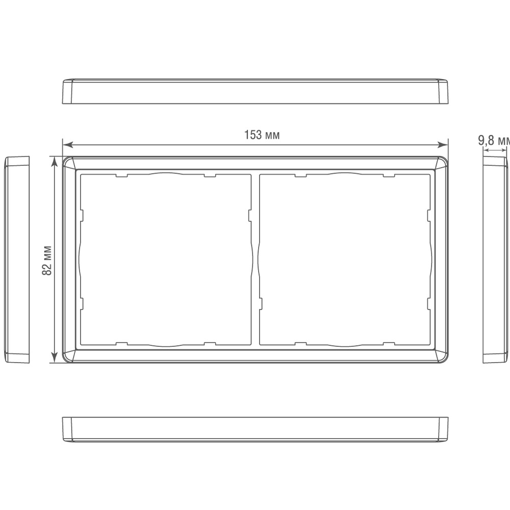 Рамка из металла Donel R98 Metal на 2 поста Никель DA212NB — изображение 3