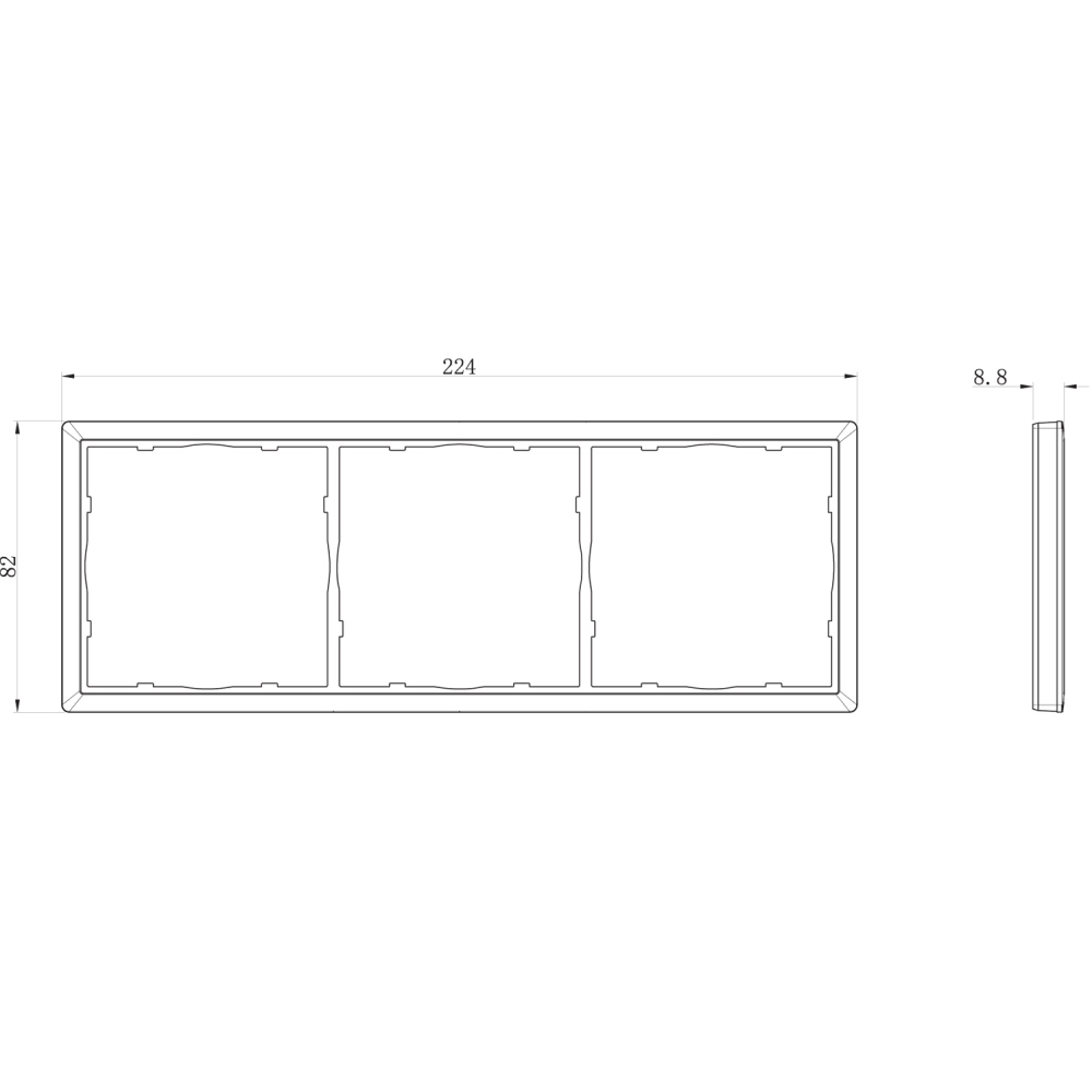 Рамка пластиковая Donel R98 на 3 поста Шоколад матовый DA21342 — изображение 3