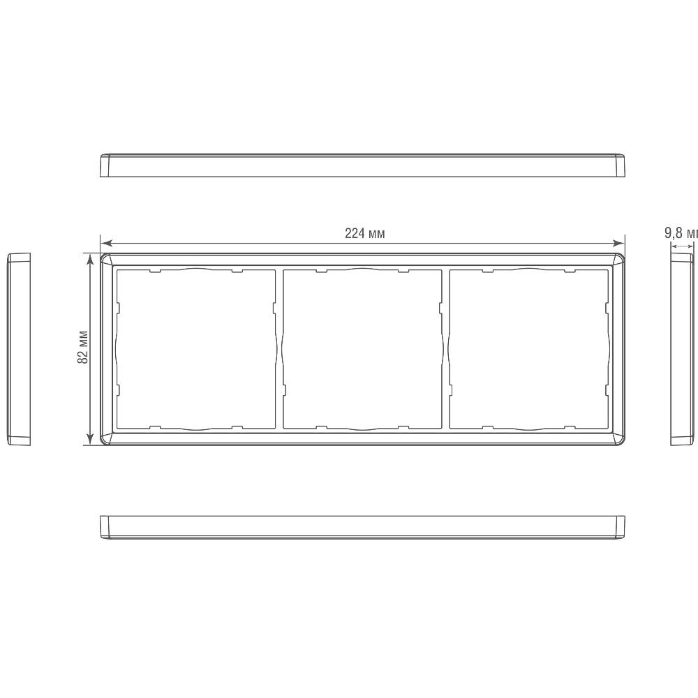 Рамка из металла Donel R98 Metal на 3 поста Латунь DA213ME — изображение 3