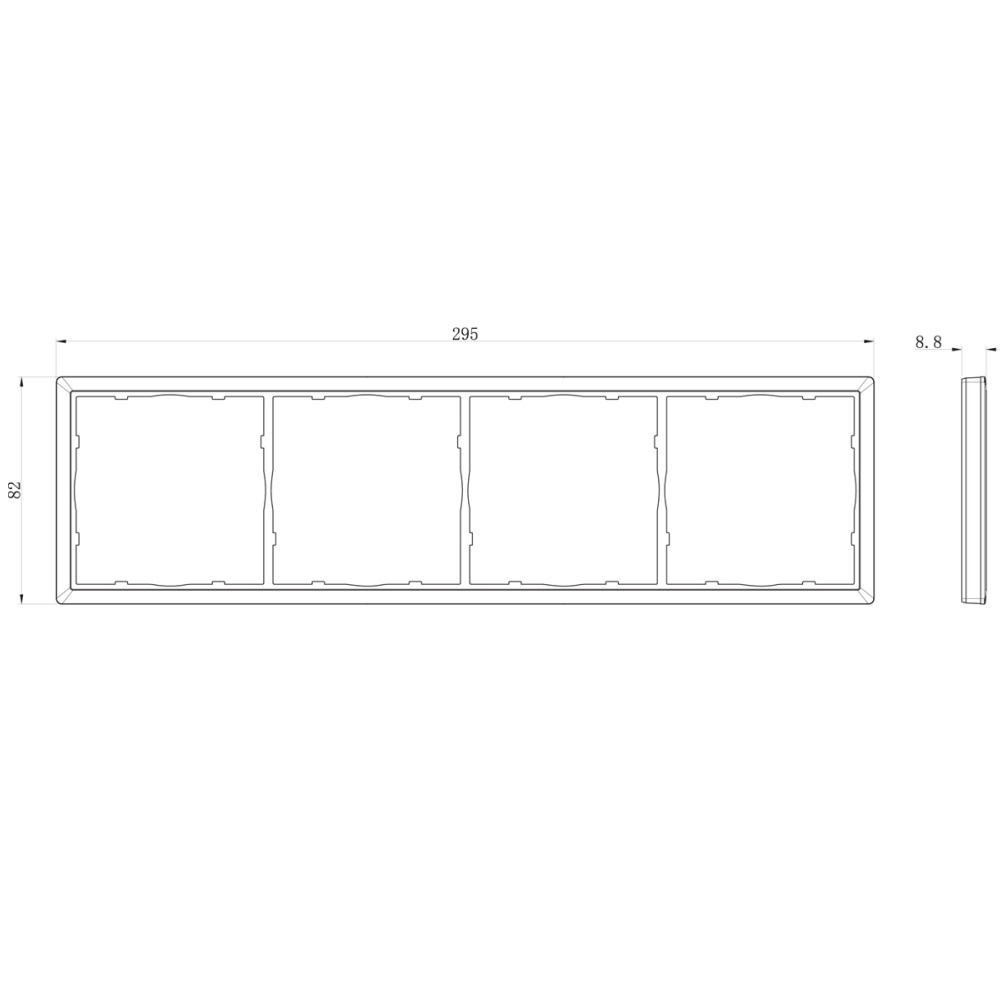 Рамка пластиковая Donel R98 на 4 поста Белый глянцевый DA21403 — изображение 3