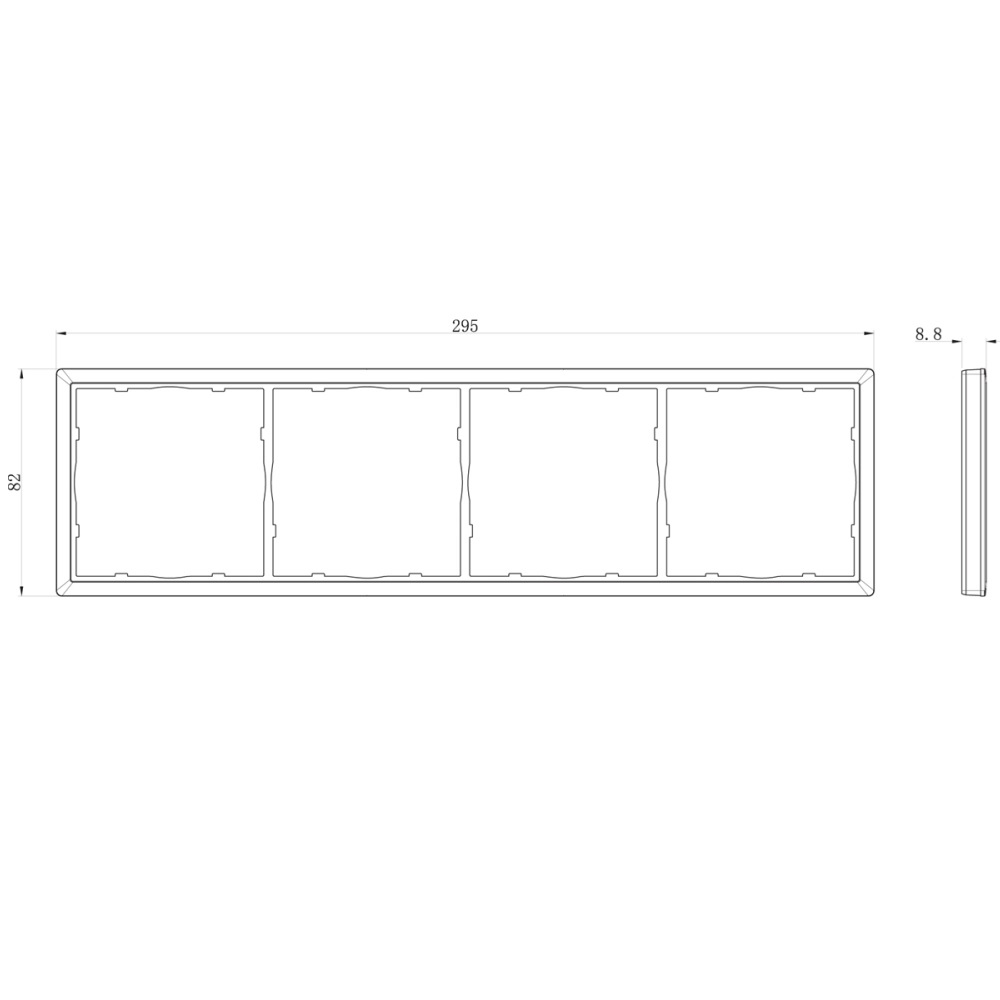 Рамка пластиковая Donel R98 на 4 поста Сталь матовая DA21437 — изображение 3