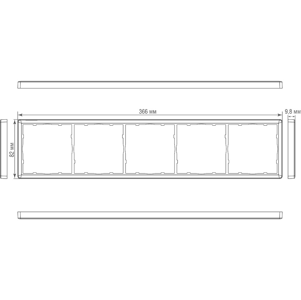 Рамка из металла Donel R98 Metal на 5 постов Вороненая сталь DA215GS — изображение 3