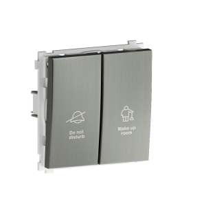 Выключатель двухклавишный встраиваемый Donel R98 Metal с символами DND/MUR Никель DA25800-DA888NB