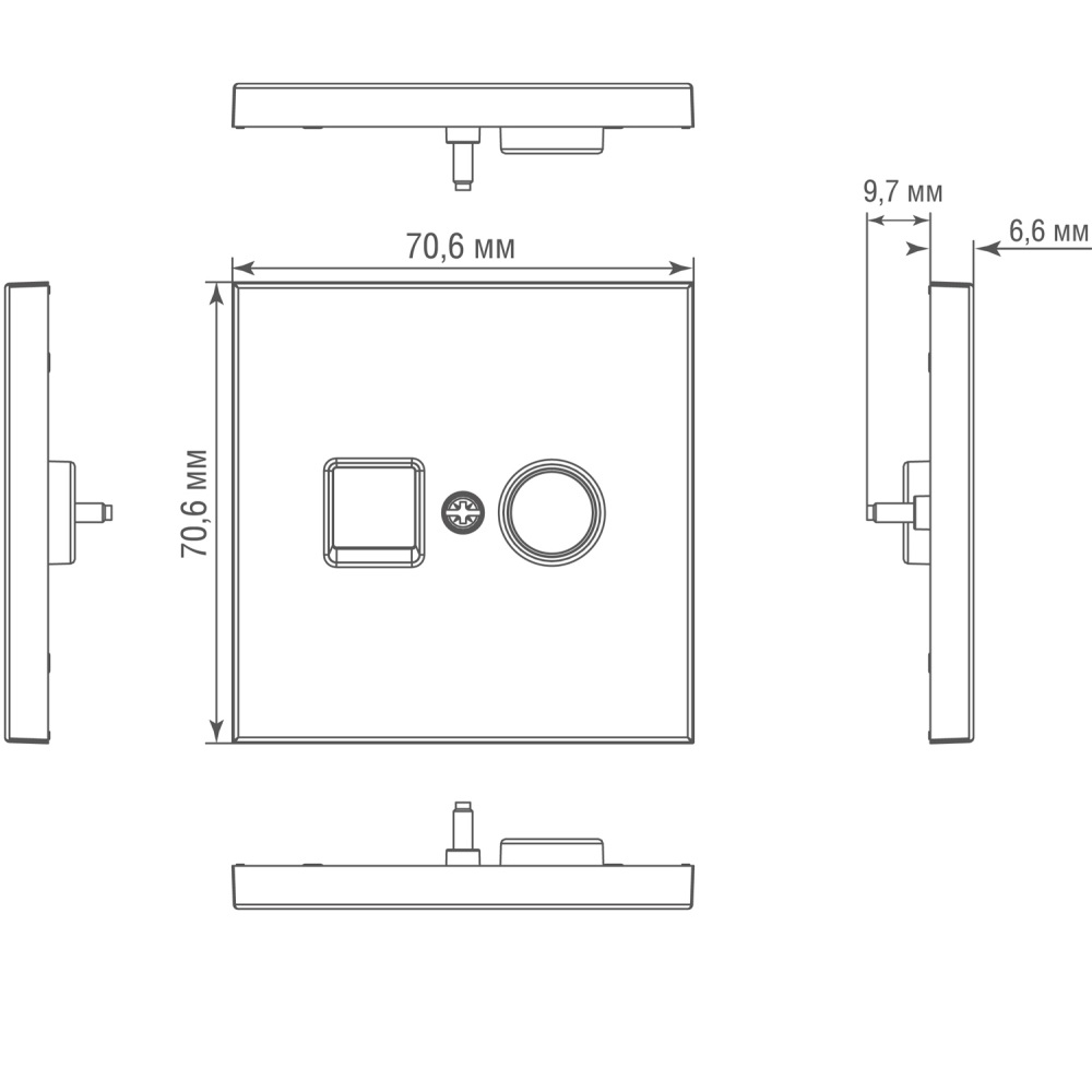 ТВ-розетка встраиваемая оконечная Donel R98 Metal Латунь DA30100-DA879ME — изображение 6