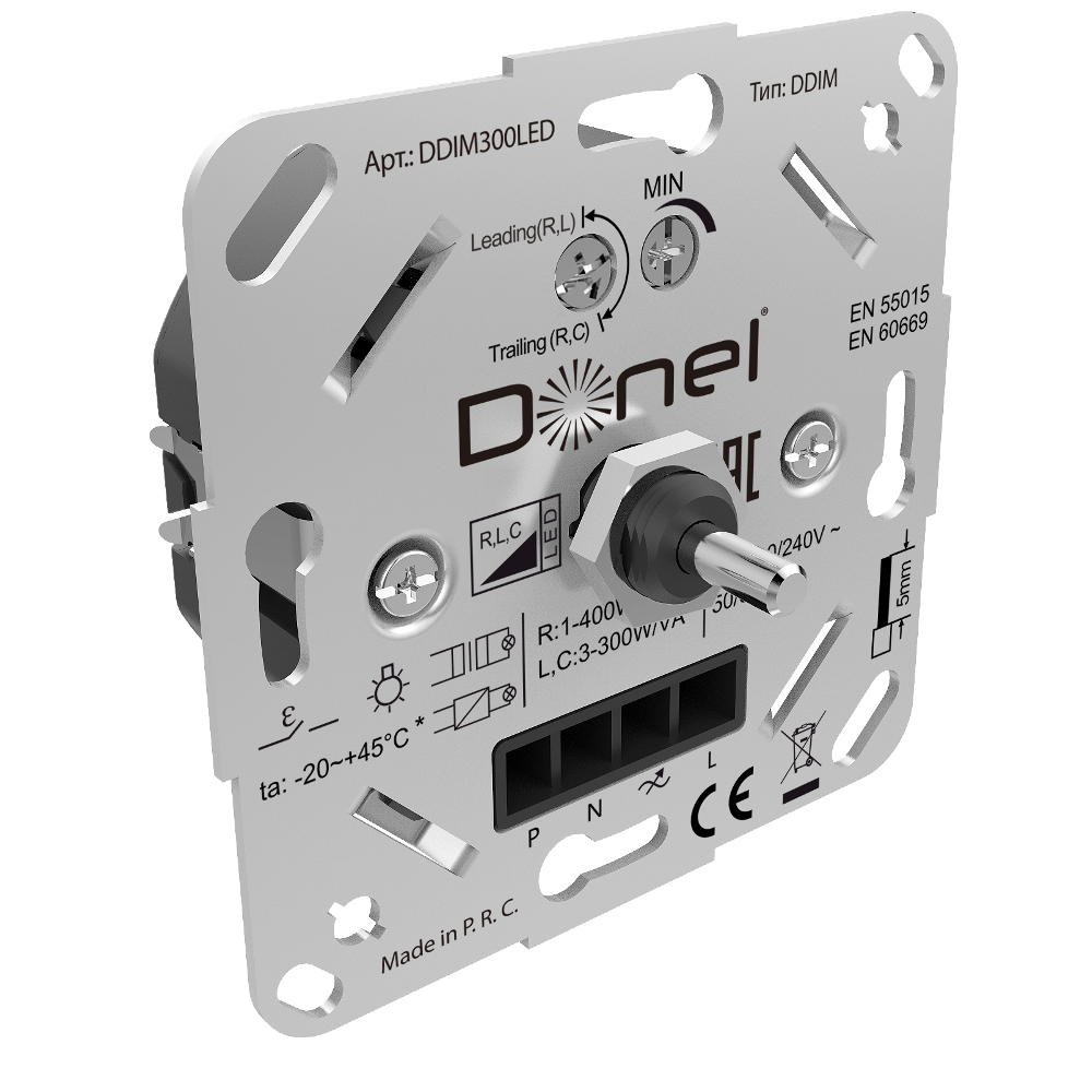 Диммер Donel R98 Triac с доп. входом Серый матовый DDIM300LED-DA65040 — изображение 4