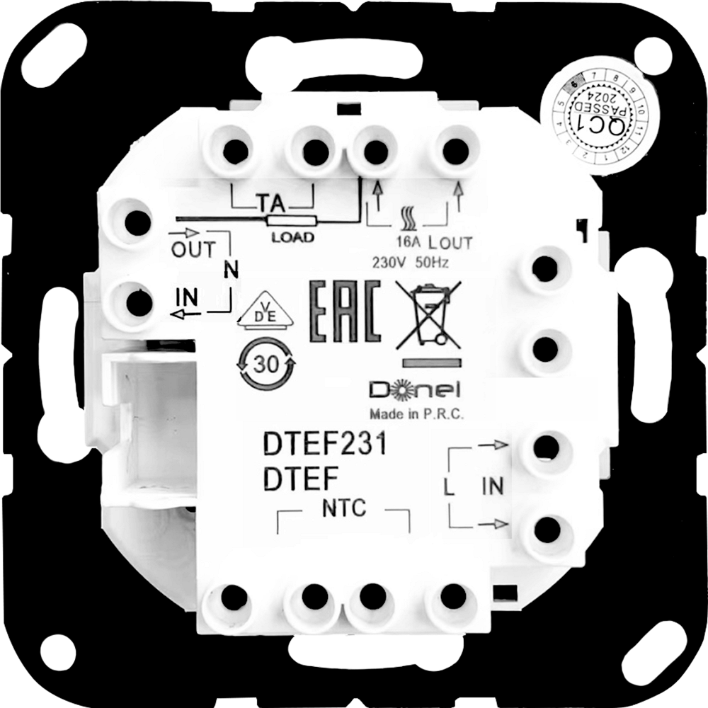 Терморегулятор механический Donel R98 Metal с внешним датчиком Никель DTEF231-DA149NB — изображение 5
