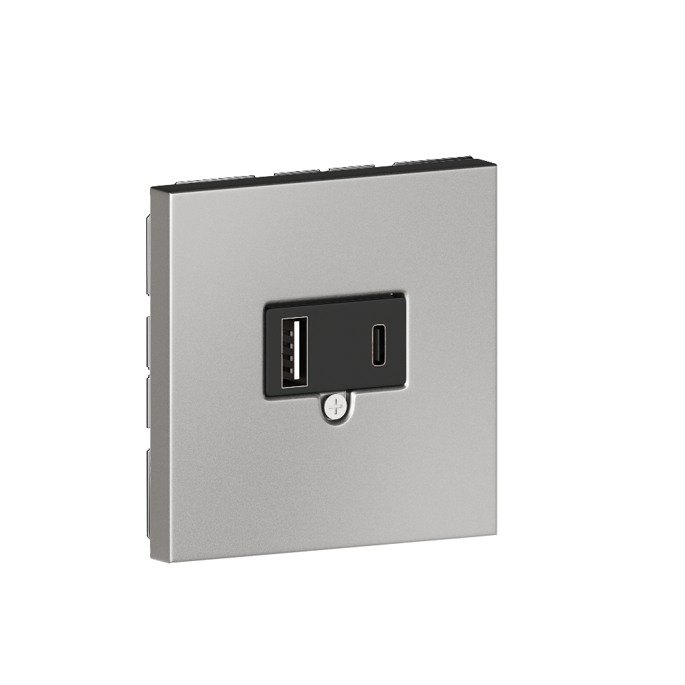 Розетка встраиваемая USB Donel R98 Metal 3.1A тип A, С Благородная сталь DUSB3100ANC-DA276ES