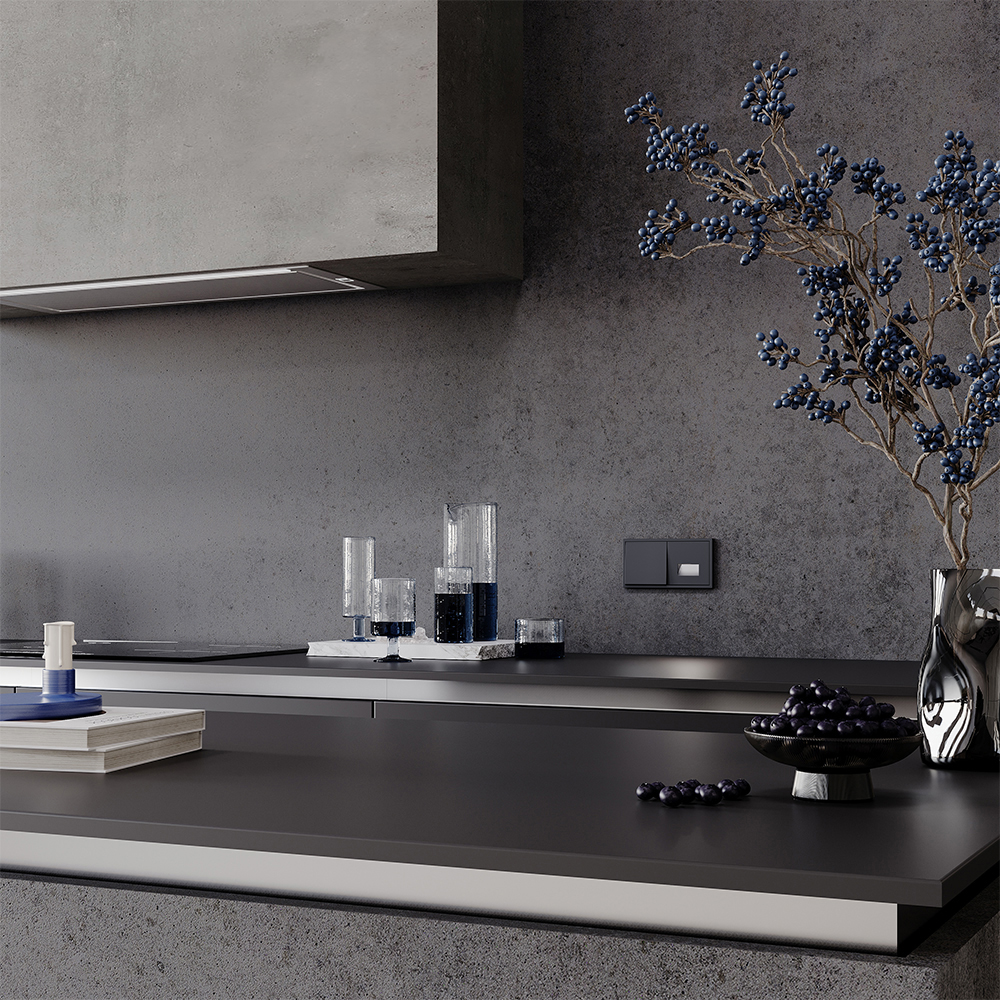 Выключатель одноклавишный встраиваемый Voltum S70 Графит VLS010107 — изображение 5