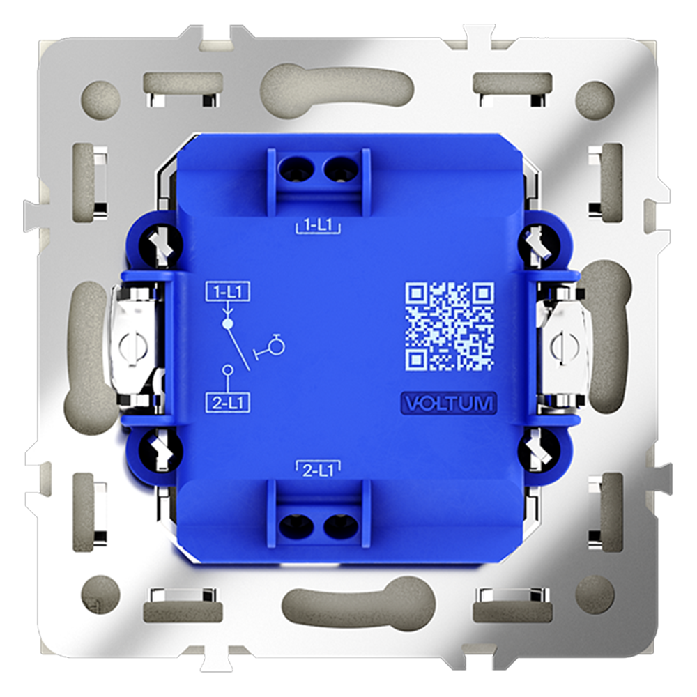Выключатель одноклавишный встраиваемый с самовозвратом Voltum S70 Сталь VLS010605 — изображение 3