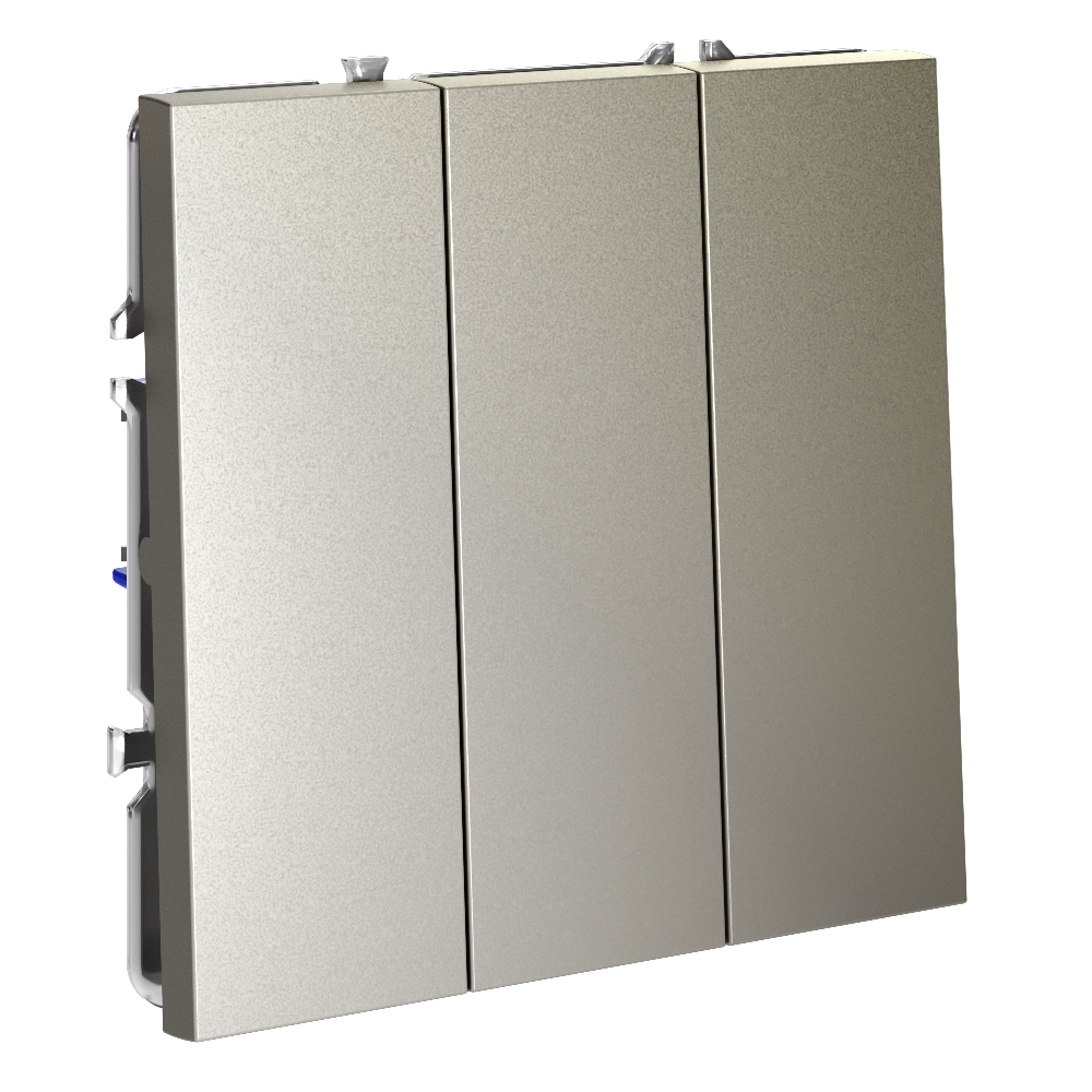 Выключатель трехклавишный встраиваемый Voltum S70 Шелк VLS030104 — изображение 2