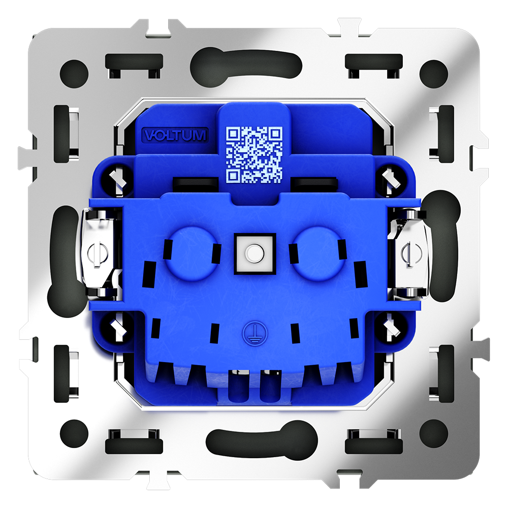 Розетка встраиваемая Voltum S70 с заземлением и шторками Черный матовый VLS040208 — изображение 3