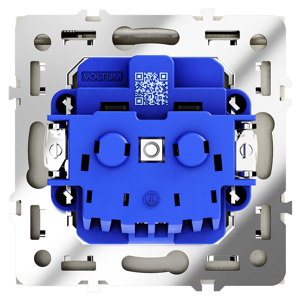 Розетка встраиваемая Voltum S70 с заземлением, защитными шторками и крышкой Шелк VLS040304 — изображение 3