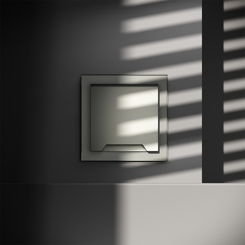 Розетка встраиваемая Voltum S70 с заземлением, защитными шторками и крышкой Сталь VLS040305 — изображение 4