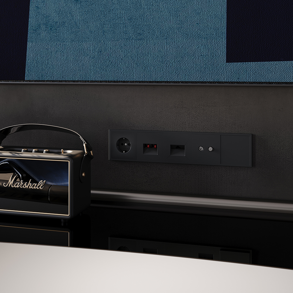 Рамка пластиковая Voltum S70 на 5 постов Черный матовый VLS100508 — изображение 3