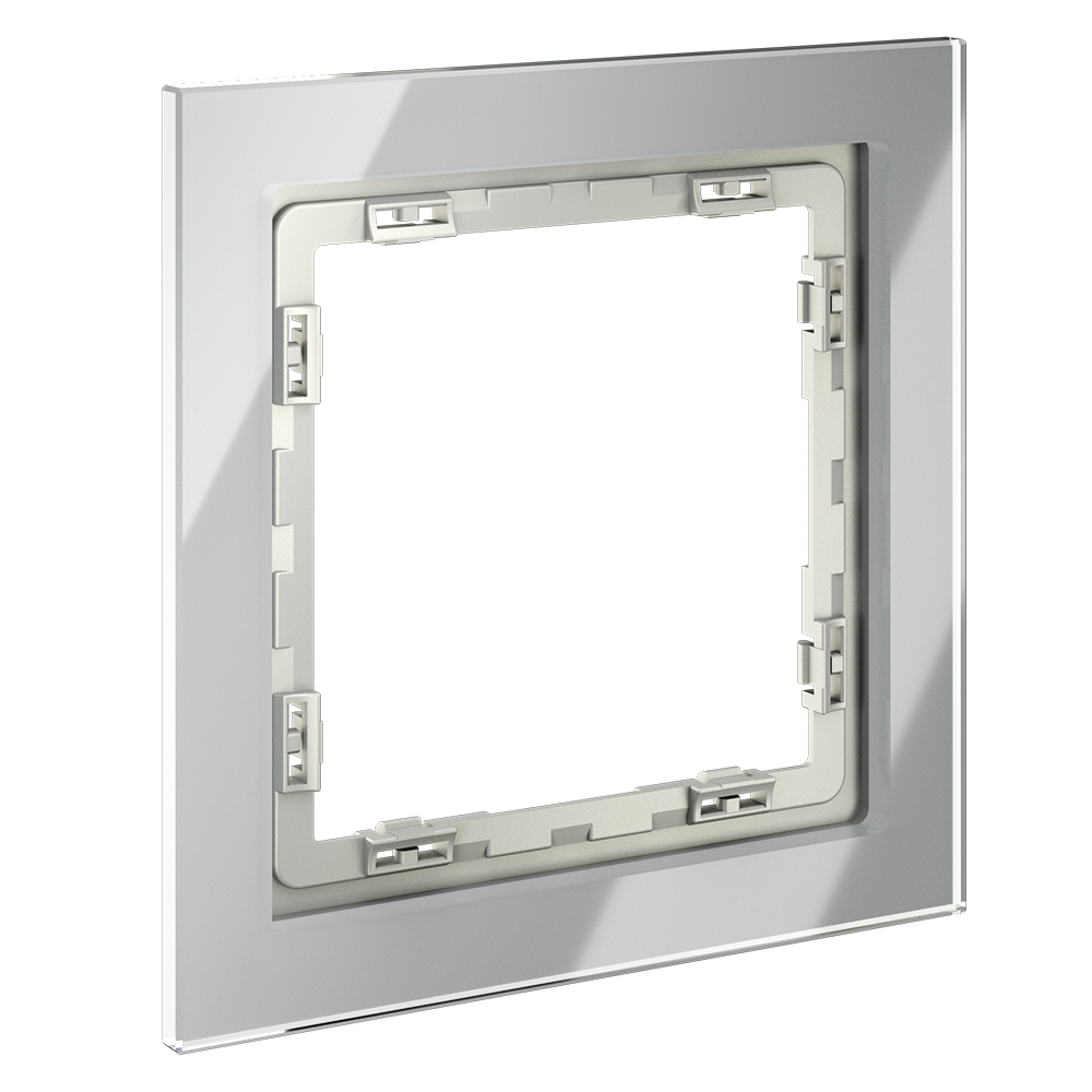 Рамка стеклянная Voltum S70 на 1 пост Сталь глянцевая VLS110105 — изображение 2