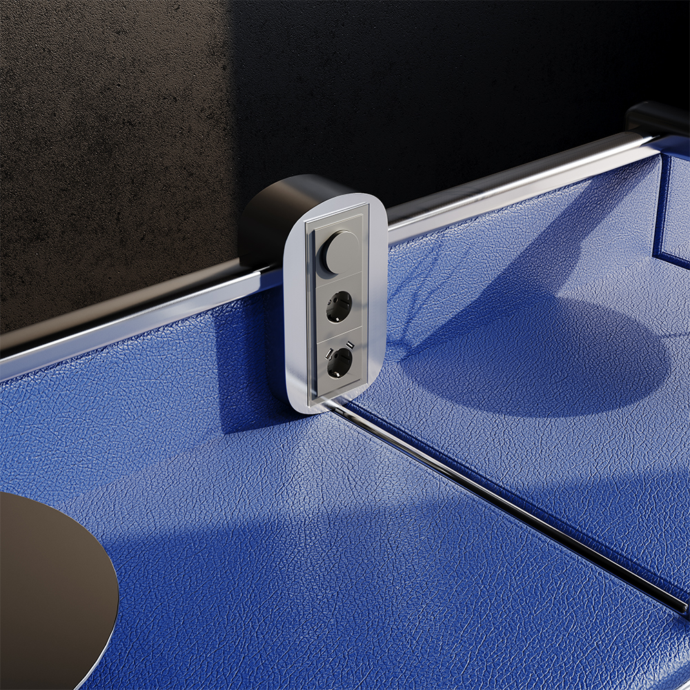 Рамка стеклянная Voltum S70 на 3 поста Титан глянцевый VLS110306 — изображение 3