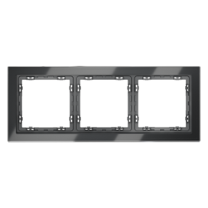 Рамка стеклянная Voltum S70 на 3 поста Графит глянцевый VLS110307