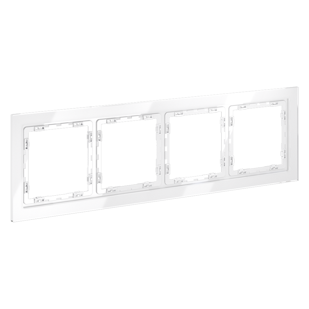 Рамка стеклянная Voltum S70 на 4 поста Белый глянцевый VLS110401 — изображение 2
